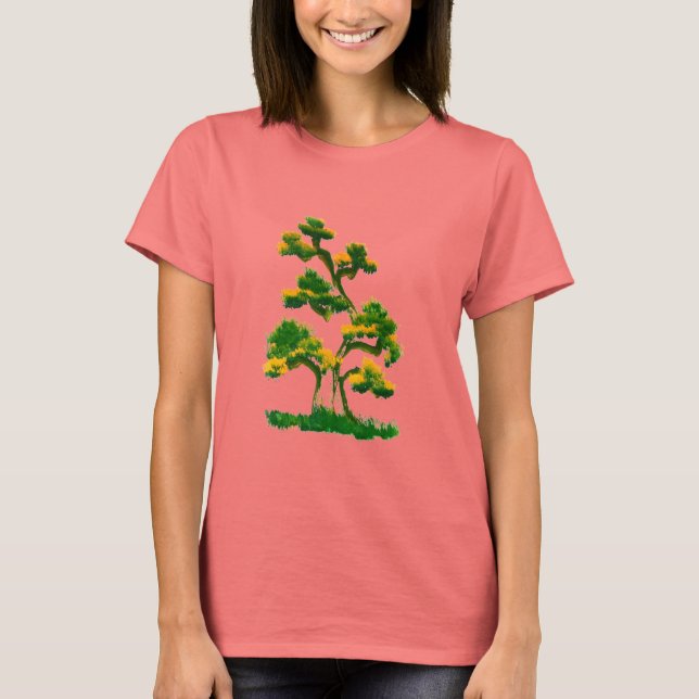 Camiseta Pintura em árvore por elefante (Frente)