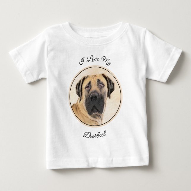 Camiseta Pintura em Boerboel - Arte Cachorra Original (Frente)