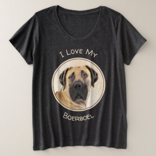 Camiseta Pintura em Boerboel - Arte Cachorro Original Bonit