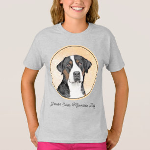 Camiseta Pintura em Cachorro na Grande Montanha Suíça - Art