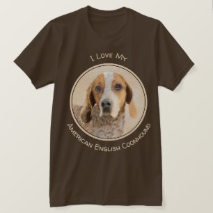 Camiseta Pintura em Coonhound Inglês Americano - Arte Cani