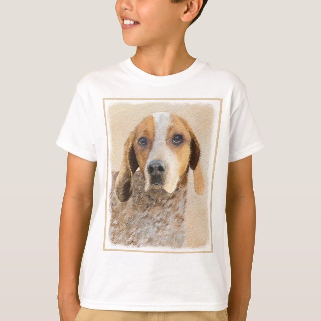Camiseta Pintura em Coonhound Inglês Americano - Arte Canin (Frente)