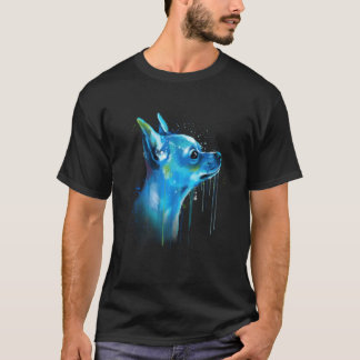 Camiseta Pintura em Cores Aquáticas de Chihuahua
