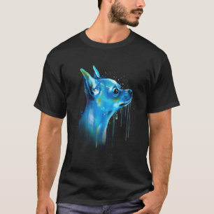 Camiseta Pintura em Cores Aquáticas de Chihuahua