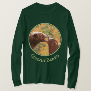 Camiseta Pintura em Cubo e Mãe de Urso Grizzly - Arte da Vi