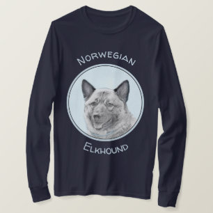 Camiseta Pintura em Elkhound Norueguês - Arte Original de 