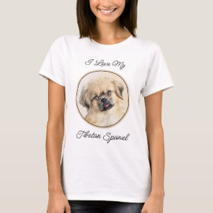 Camiseta Pintura em espanhol tibetano - Arte canina origina