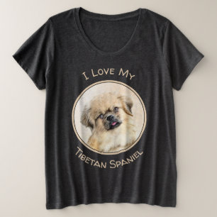 Camiseta Pintura em espanhol tibetano - Arte canina origina