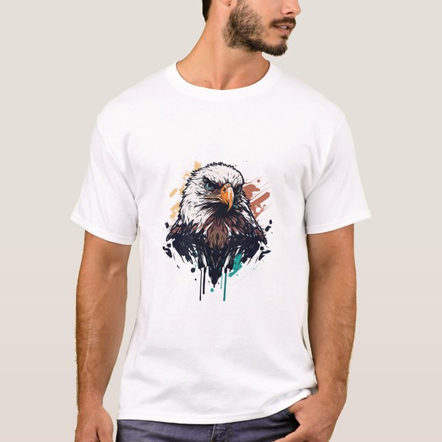 Camiseta Pintura em grafite - pintura criativa de pássaro (Frente)