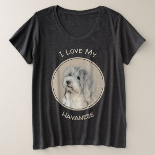 Camiseta Pintura em Havanês (Dourada Sable) - Arte original