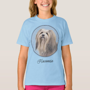 Camiseta Pintura em Havanês (Prata) - Arte Canina Original