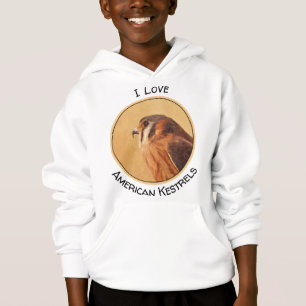Camiseta Pintura em Kestrel Americano - Arte de Pássaro Or