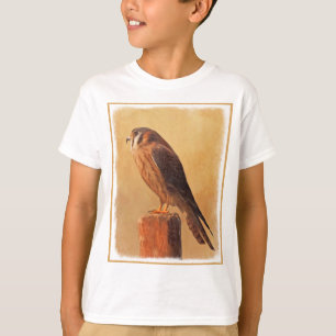 Camiseta Pintura em Kestrel Americano - Arte original sobre