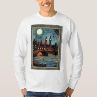 Camiseta Pintura em Londres em Vintage, enquadrada em Long
