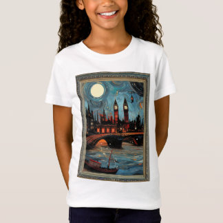 Camiseta Pintura em Londres em Vintage, enquadrado