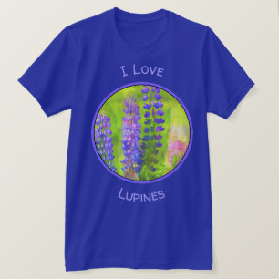 Camiseta Pintura em Lupine - Arte Flor Original