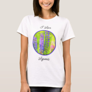 Camiseta Pintura em Lupine - Arte Flor Original