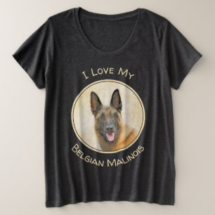 Camiseta Pintura em Malinois Belga - Arte Cachorra Original