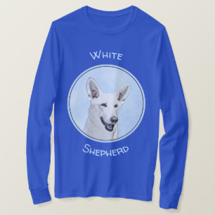 Camiseta Pintura em Pastor Branco - Arte de Cachorro Origin