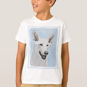 Camiseta Pintura em Pastor Branco - Arte de Cachorro Origin
