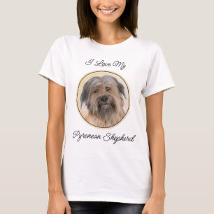 Camiseta Pintura em Pastor Pirenéus - Arte Cachorro Origina