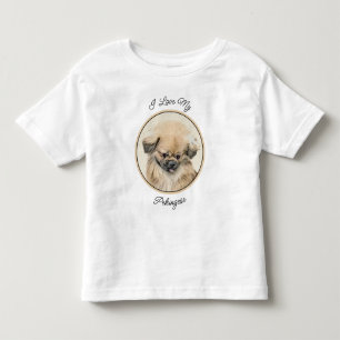 Camiseta Pintura em Pekingese - Arte Cachorra Original