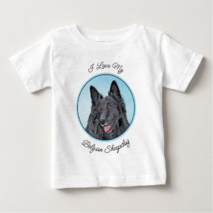 Camiseta Pintura em Sheepdog Belga - Arte em Cachorro Origi