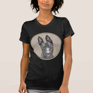 Camiseta Pintura em Shepherd Holandês - Arte em Cachorro Or