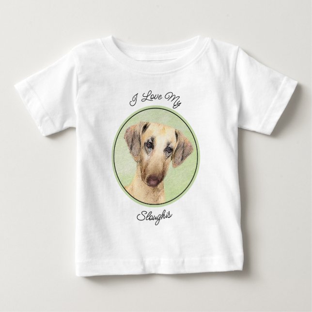 Camiseta Pintura em Sloughis - Arte Cachorra Original (Frente)