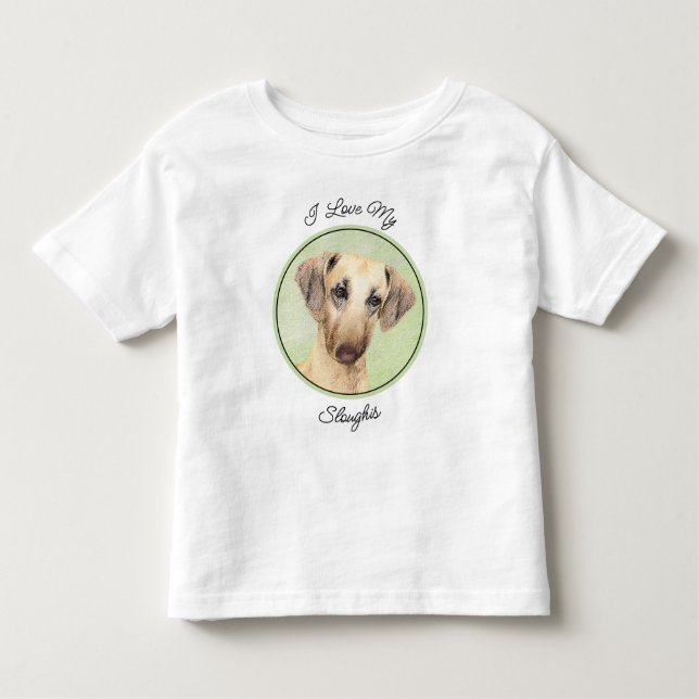 Camiseta Pintura em Sloughis - Arte Cachorra Original (Frente)