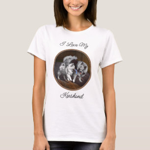 Camiseta Pintura em tempo de reprodução de Keeshond - Arte 