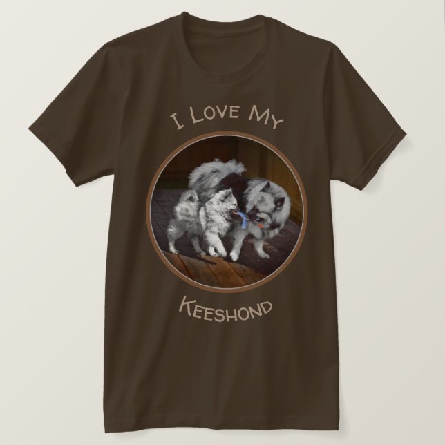 Camiseta Pintura em tempo de reprodução Keeshond - Arte de  (Frente do Design)