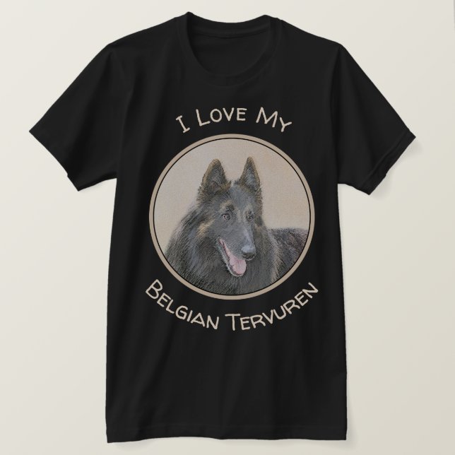 Camiseta Pintura em Tervuren Belga - Arte Cachorra Original (Frente do Design)
