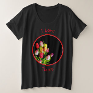 Camiseta Pintura em Tulip - Arte Flor Original