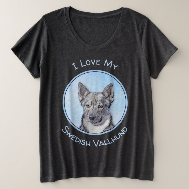 Camiseta Pintura em Vallhund, na Suécia - Arte Cachorro Ori (Frente do Design)