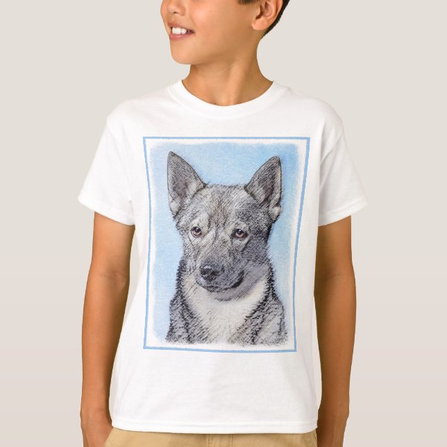 Camiseta Pintura em Vallhund, na Suécia - Arte Cachorro Ori (Frente)