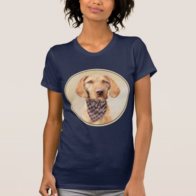 Camiseta Pintura em Vizsla com Cabelo Frio - Arte Cachorra  (Frente)