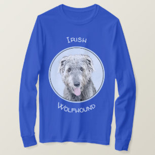 Camiseta Pintura em Wolfhound Irlandês - Arte em Cachorro O