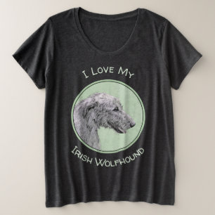 Camiseta Pintura em Wolfhound Irlandês - Arte em Cachorro O