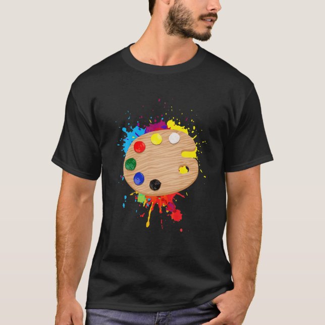 Camiseta Pintura Engraçada De Paleta Para Crianças Mulheres (Frente)