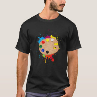 Camiseta Pintura Engraçada De Paleta Para Crianças Mulheres