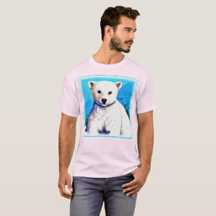 Camiseta Pintura impressionante de um Cubo de Urso Polar. C