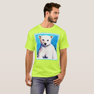 Camiseta Pintura impressionante de um Cubo de Urso Polar. C
