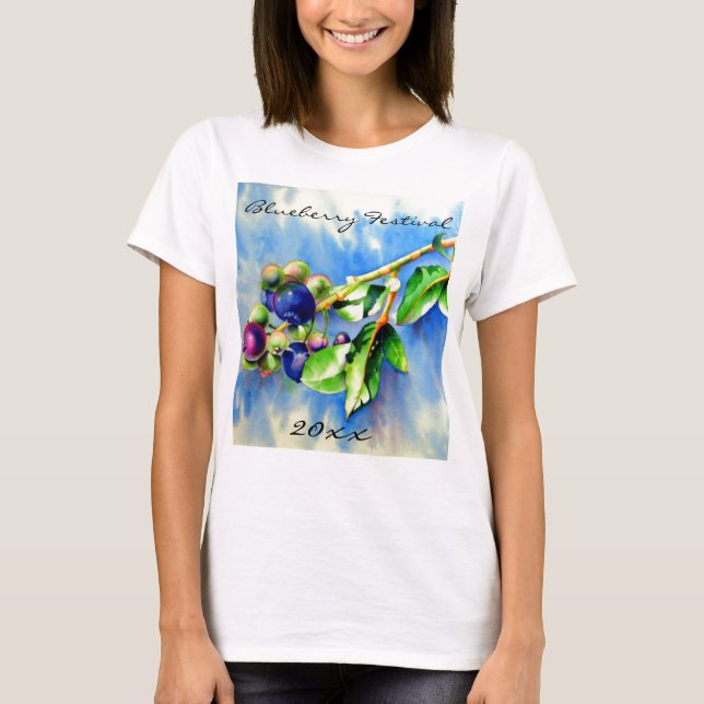 Camiseta Pintura impressionista de mirtilo (Frente)