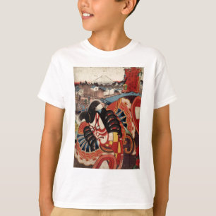Camiseta Pintura japonesa do vintage - ator de Kabuki