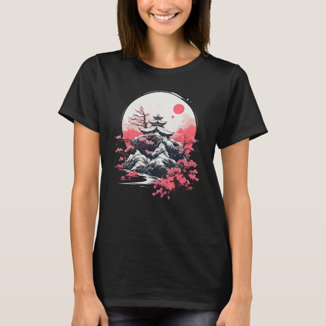 Camiseta Pintura Japonesa Tradicional do Art Nihonga (Frente)