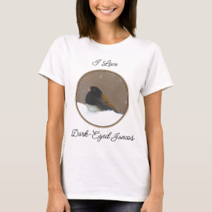 Camiseta Pintura Junco De Olhos Escuros - Arte De Pássaro O