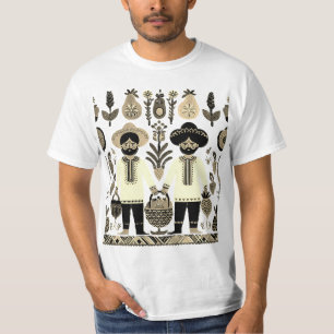 Camiseta pintura madhubani