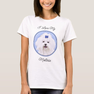 Camiseta Pintura Maltesa - Arte Cachorra Original