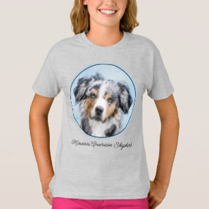 Camiseta Pintura Miniatura de Pastor Americano - Arte Canin
